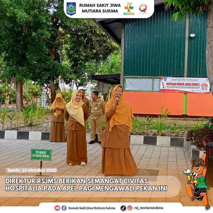 DIREKTUR RSJMS BERIKAN SEMANGAT CIVITAS HOSPITALIA PADA APEL PAGI MENGAWALI PEKAN INI